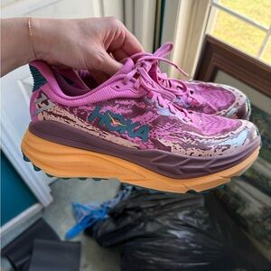 Hoka One One Women's Pink and Yellow Athletic Shoes